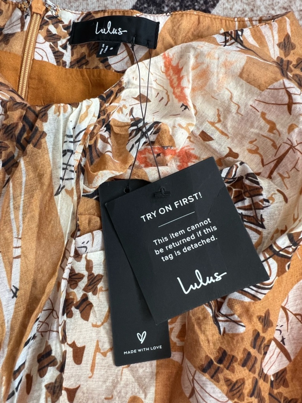 Lulu's Something Wild Brown Multi Print Twist-Front Midi Skirt NWT - Picture 6 of 10
